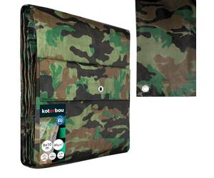 KOTARBAU® Bâche de Protection Extérieur - Polyéthylène - 8 x 10 m - Camouflage - 80 g/m² - Bâche avec œillets - Anti UV - Toile de Protection - Couverture Impermeable Exterieu