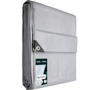 KOTARBAU® Bâche en tissu 10x12 m argent 200g/m2 Bâche de couverture Œillets renforcés Bâche de protection Bâche de construction Cordon étanche Résistant à la déchirure Bâche industrielle Toutes condit