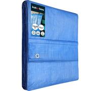 KOTARBAU Bâche en tissu 15x20 m Bleu 75g/m2 Bâche de couverture Renforcée Œillets Bâche de protection Bâche de construction Imperméable Résistante à la déchirure Bâche industrielle Toutes conditions c