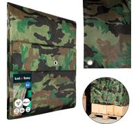 KOTARBAU® Bâche en tissu 3 x 7 m couleur camouflage 80g/m2 Bâche de couverture avec œillets Bâche de protection renforcée Bâche de construction Bâche de couverture étanche Résistante à la déchirure Bâ