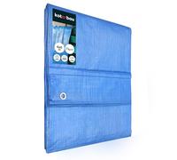 KOTARBAU - Bâche en tissu - 4 x 6 m - Bleu - 75 g/m² - Avec œillets renforcés - Bâche de protection - Bâche de chantier, étanche, indéchirable - Pour toutes les conditions météorologiques
