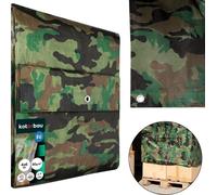 KOTARBAU Bâche en tissu 4x6 m couleur camouflage 80g/m2 Bâche de couverture Œillets renforcés Bâche de protection Bâche de construction étanche Résistante à la déchirure Bâche industrielle Toutes cond