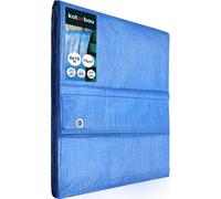 KOTARBAU Bâche en tissu 6x10 m Bleu 75g/m2 Bâche de couverture Renforcée Œillets Bâche de protection Bâche de construction Imperméable Résistante à la déchirure Bâche industrielle Toutes conditions cl