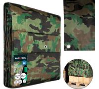 KOTARBAU® Bâche en tissu 8 x 10 m couleur camouflage 80g/m2 Bâche de couverture avec œillets Bâche de protection renforcée Bâche de construction Bâche de couverture étanche Résistante à la déchirure B