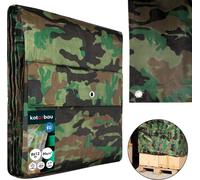 KOTARBAU Bâche en tissu 8x12 m couleur camouflage 80g/m2 Bâche de couverture Œillets renforcés Bâche de protection Bâche de construction étanche Résistante à la déchirure Bâche industrielle Toutes con