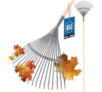 KOTARBAU® Balai à feuilles en acier de 180 cm avec manche en bois Outil de jardinage pour le balayage des feuilles