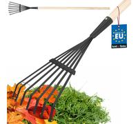 KOTARBAU® Balai à feuilles en feuillard d'acier Parfait pour nettoyer le jardin ou le parterre de fleurs à la maison