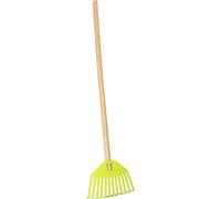 KOTARBAU® Balai à feuilles pour enfants Râteau plastique Râteau à feuilles manche bois 65cm vert