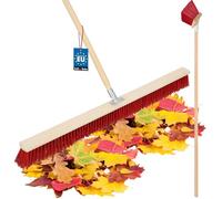 KOTARBAU® Balai Brosse - 105 cm - Balai Exterieur Terrasse - Brosse de Voirie - avec Manche - Bois - PVC - Poils Durs - de Jardin - Outil de Nettoyage