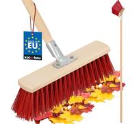 KOTARBAU® Balai Brosse - 33 cm - Balai Exterieur Terrasse - Brosse de Voirie - avec Manche - Bois - PVC - Poils Durs - de Jardin - Outil de Nettoyage