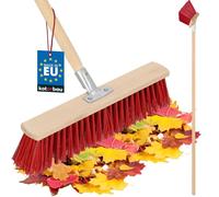 KOTARBAU® Balai Brosse - 43 cm - Balai Exterieur Terrasse - Brosse de Voirie - avec Manche - Bois - PVC - Poils Durs - de Jardin - Outil de Nettoyage