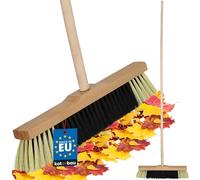 KOTARBAU® Balai Brosse - avec Manche en Bois - 40 cm - Marron - Balai Cantonnier - Brosse pour Terrasse Poils Durs - Bois de Hêtre & Nylon - Brun Noir Naturel