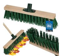 KOTARBAU® Balai Brosse - Bois de Hêtre - 40 cm - Vert - Balai Extérieur - Brosse pour Terrasse - Poils Durs - sans Manche