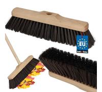 KOTARBAU® Balai Brosse - sans Manche - 30 cm - Marron - Balai Cantonnier - Brosse pour Terrasse Poils Durs - Bois de Hêtre & Nylon - Brun Noir Naturel
