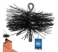 KOTARBAU® Balai de cheminée en plastique 150 mm Plewa Céramique Acier inoxydable Tube Brosse à suie Brosse de cheminée en acier inoxydable Nettoyeur de cheminée