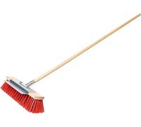 KOTARBAU® Balai de rue 40cm avec bord racleur 25cm avec manche en bois pour balayer les rues les chemins piétonniers