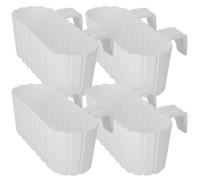 KOTARBAU® Balconnière Jardinière pour balustrade Ovale Blanc Rustique 400 MM Lot de 4