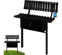KOTARBAU® Banc de cimetière 75 cm Banc de jardin pour cimetière avec dossier et boîte de rangement Banc en bois Résistant aux intempéries Banc de jardin Banc de parc extérieur Banc de jardin en métal