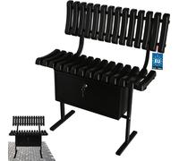 KOTARBAU® Banc de cimetière avec dossier et coffre Banc outdoor résistant aux intempéries 75 cm Banc métallique outdoor Banc de jardin résistant aux intempéries Bancs métalliques pour cimetière Banc d