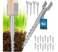KOTARBAU® Base de poteau d'ancrage au sol en acier à boulon en U pour clôtures et tonnelles 81 x 710 mm Lot de 4