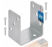 KOTARBAU® Base de Poteau U à Visser 80 mm Argent Galvanisé à Chaud La Solution Excellente pour Relier Différents Éléments