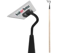 KOTARBAU® Bêche à massif trapézoïdale 120 mm - 55 mm avec manche 95 cm Bêche de jardin Bêche à mauvaises herbes Bêche à plantes Outil de jardin pour transplanter Désherber Entretien du jardin