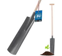 KOTARBAU® Bêche de drainage 143 x 16,5cm pour un diamètre de tige de 36 mm Lame d'acier longue et étroite pour transplanter AVEC BOIS
