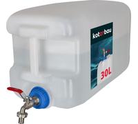 KOTARBAU® Bidon d'eau 30l avec robinet plastique Réservoir d'eau Blanc Bidon Réservoir d'eau potable Camping Bidon d'eau Réservoir d'eau potable Récipient d'eau