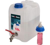 KOTARBAU® Bidon d'eau avec robinet 10l Réservoir d'eau avec distributeur de savon Blanc Réservoir d'eau avec distributeur à pompe Bidon d'eau potable Bidon en plastique Réservoir d'eau Camping Chantie