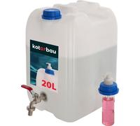 KOTARBAU® Bidon d'eau avec robinet 20l Réservoir d'eau avec distributeur de savon Blanc Réservoir d'eau avec distributeur à pompe Bidon d'eau potable Bidon en plastique Réservoir d'eau Camping Chantie