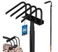 KOTARBAU® Binette de jardin à 4 dents avec manche de 120 cm - En acier - Pour désherber le sol - Pour ameublir le sol - Outil de jardin - Aérer et aérer avec griffes - Râteau à fleurs