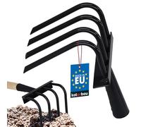 KOTARBAU® Binette de jardin à 4 dents pour désherber sans manche en acier - Cultivateur manuel pour ameublir le sol - Râteau à fleurs - Râteau pour jardin, potager, ameublir et aérer avec griffes
