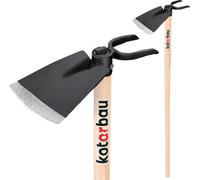 KOTARBAU® Bineuse combinée 120 x 114 mm 2 dents 80 mm avec manche 114 cm Bineuse de jardin Bineuse de désherbage Bineuse de plantation Outil de jardin pour transplanter Désherber Entretien du jardin