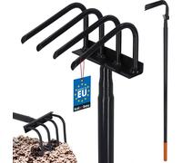 KOTARBAU® Bineuse de jardin 4 dents avec manche 120 cm Bineuse pour désherber en acier Griffe de jardin pour ameublir le sol Râteau pour outil de jardin Ameublissement et aération avec griffes Râteau