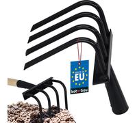 KOTARBAU® Bineuse de jardin Bineuse à 4 dents pour désherber sans manche Acier Cultivateur manuel pour ameublir le sol Râteau à fleurs Griffe de jardin Râteau pour jardin potager Ameublissement et aér