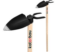 KOTARBAU® Bineuse de jardin Feuille de cœur 135 mm x 110 mm 2 dents 80 mm avec manche 104 cm Bineuse combinée Bineuse à mauvaises herbes Bineuse à plantes Outil de jardin pour transplanter Désherber E