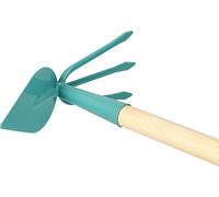 KOTARBAU® Bineuse double à feuilles en cœur avec 3 dents Bineuse de jardin manche en bois 136cm