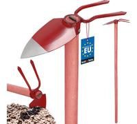 KOTARBAU® Bineuse double à feuilles en cœur Bineuse de jardin avec 2 dents Bineuse manche bois 120cm