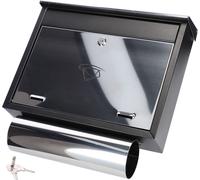 KOTARBAU® Boîte aux lettres avec compartiment pour les journaux en acier galvanisé avec symbole de lettre LUX2