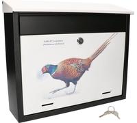 KOTARBAU® Boîte aux lettres avec graphisme intéressant Verrouillable Résistant à la corrosion et aux rayures Couleur design faisan
