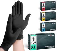 KOTARBAU® Boîte de 100 gants jetables en nitrile XL - Gants noirs jetables en caoutchouc - Gants de protection - Accessoires d'atelier - Gants de cuisine