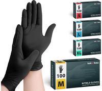KOTARBAU® Boîte de 100 gants jetables Gants en nitrile Gants jetables M Gants noirs Gants en caoutchouc jetables Gants de protection Accessoires d'atelier Gants de cuisine Gloves