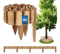 KOTARBAU® Bordure de parterre en bois - 200 x 10 cm - Bordure de parterre - Rouleau - Bordure de palissade - Clôture en bois - Bordure de pelouse décorative - Clôture de jardin flexible