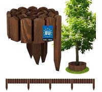 KOTARBAU® Bordure de parterre en bois Clôture à enrouler 200 x 10 cm Marron Clôture à enrouler Bord de palissade Clôture en bois Bordure de gazon Déco Clôture de jardin Clôture à enfoncer Flexible à e