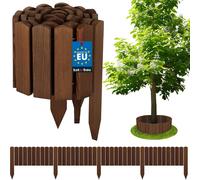 KOTARBAU® Bordure de parterre en bois Clôture à enrouler 200 x 20 cm Marron Clôture à enrouler Bord de palissade Clôture en bois Bordure de gazon Déco Clôture de jardin Clôture à enfoncer Flexible à e