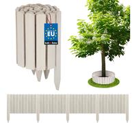 KOTARBAU® Bordure de parterre en bois Clôture à enrouler 200 x 30 cm Blanc Clôture à enrouler Bord de palissade Clôture en bois Bordure de gazon Déco Clôture de jardin Clôture à emboîter Flexible à en