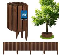 KOTARBAU® Bordure de parterre en bois Clôture à enrouler 200 x 30 cm Marron Clôture à enrouler Bord de palissade Clôture en bois Bordure de gazon Déco Clôture de jardin Clôture à enfoncer Flexible à e