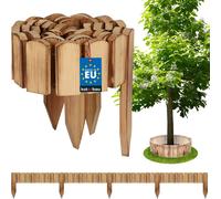 KOTARBAU® Bordure de parterre en bois Clôture de jardin Clôture roulante 200 x 10 cm Flammée Bordure de parterre Clôture en bois Rollboarder Bord de palissade Clôture en bois Bordure de gazon Déco Clô