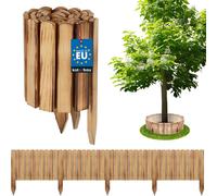 KOTARBAU® Bordure de parterre en bois Clôture de jardin Clôture roulante 200 x 30 cm Flammée Bordure de parterre Clôture en bois Rollboarder Bord de palissade Clôture en bois Bordure de gazon Déco Clô