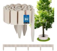 KOTARBAU® Bordure de parterre en bois Clôture de jardin Rouleau 200 x 10 cm Blanc Bordure de parterre en bois Rouleau Palissade Clôture en bois Bordure de gazon Déco Clôture de jardin Clôture enfichab